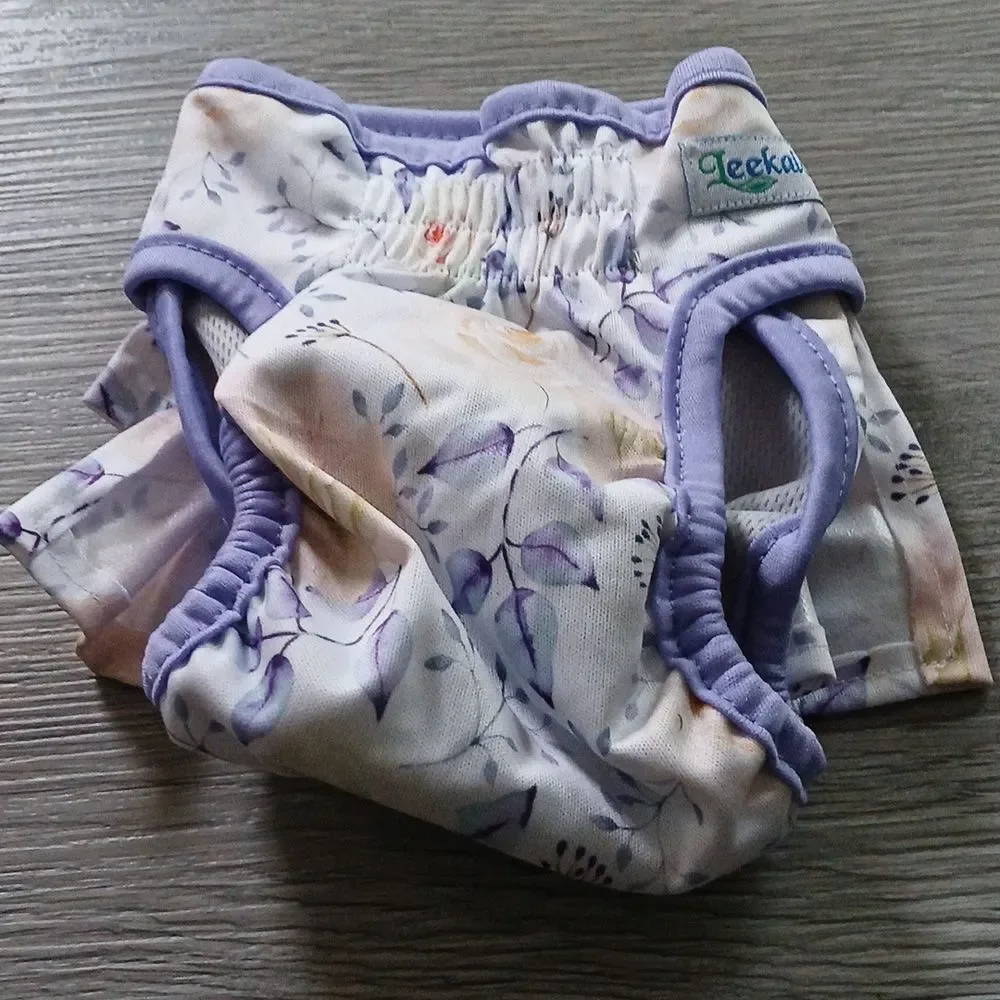 Leekalos reusable female dog diaper floral ruffle print Sz S NWOT